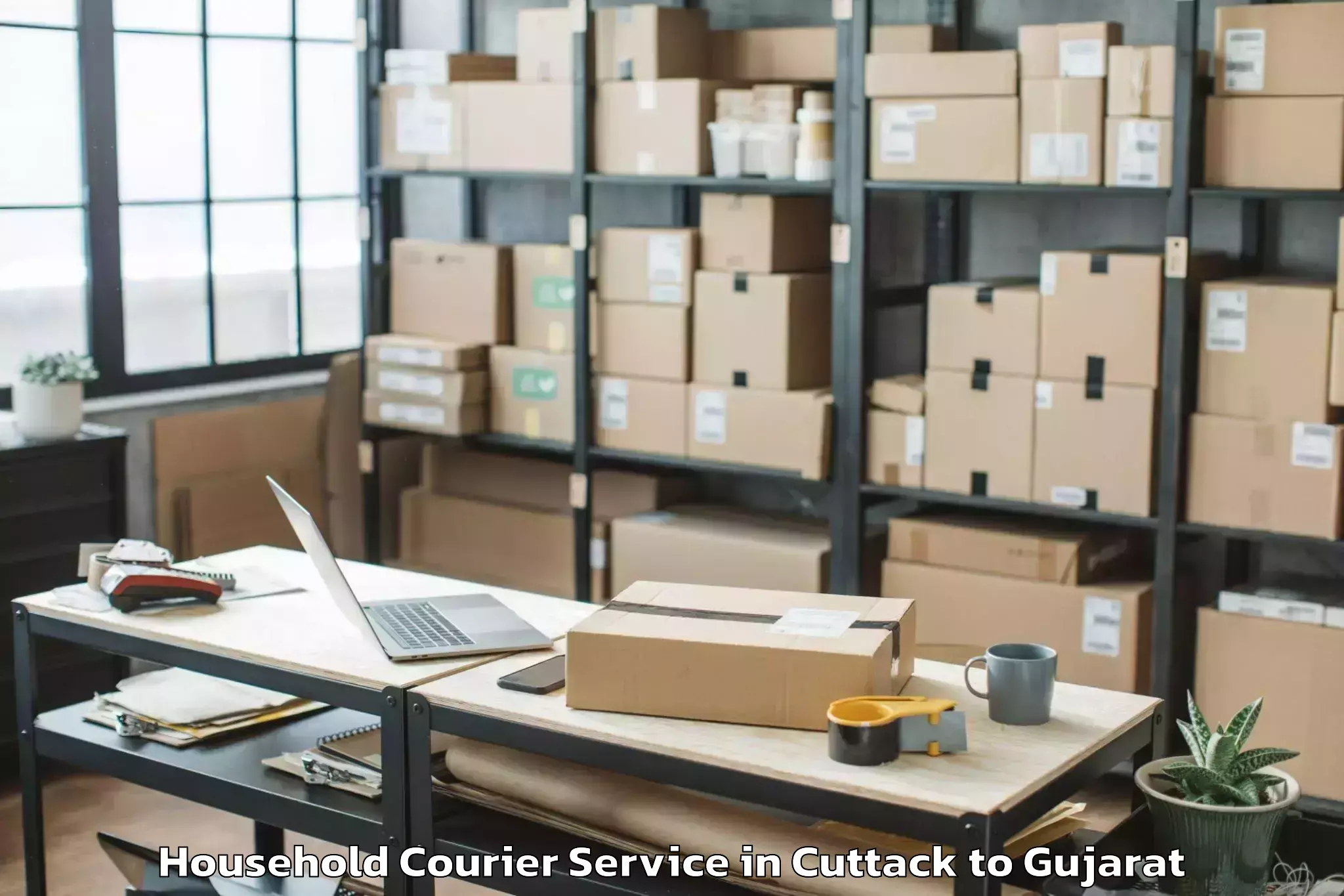 Cuttack to Delvada Household Courier Booking